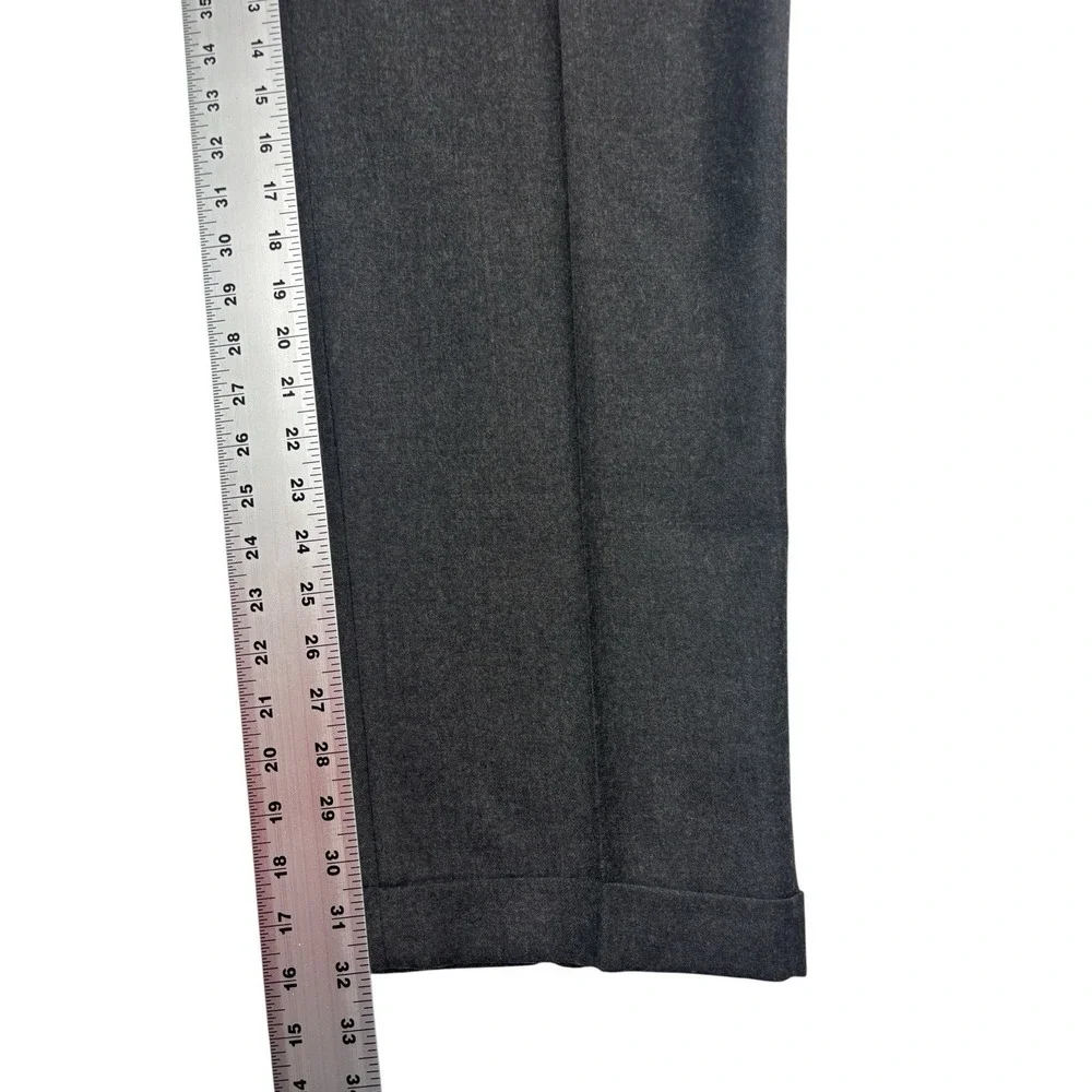 vtg 90s Eddie Bauer 36x32 Charcoal Flannel Wool Pants Trousers Pleated Cuffed‎